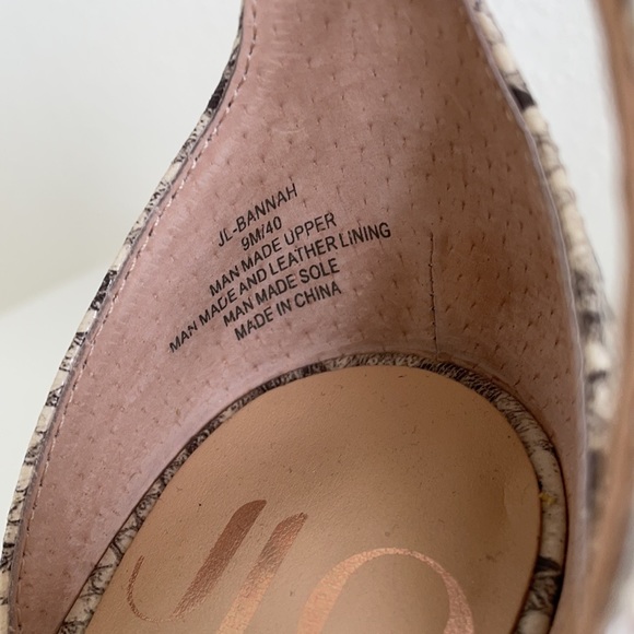 JLO Bannah Snakeskin Wedge Wrap Ankle Sandals - Picture 11 of 11